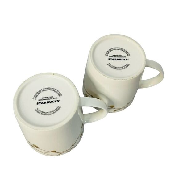 Starbucks Holiday Gold String Lights Coffee Cup Mug 14oz, 2012 (set of 2!) - Picture 8 of 8